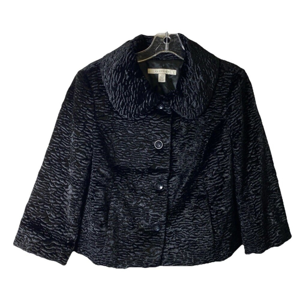Allegory Womens - SMALL - True Black Faux Persian Lamb Vintage-Style Coat